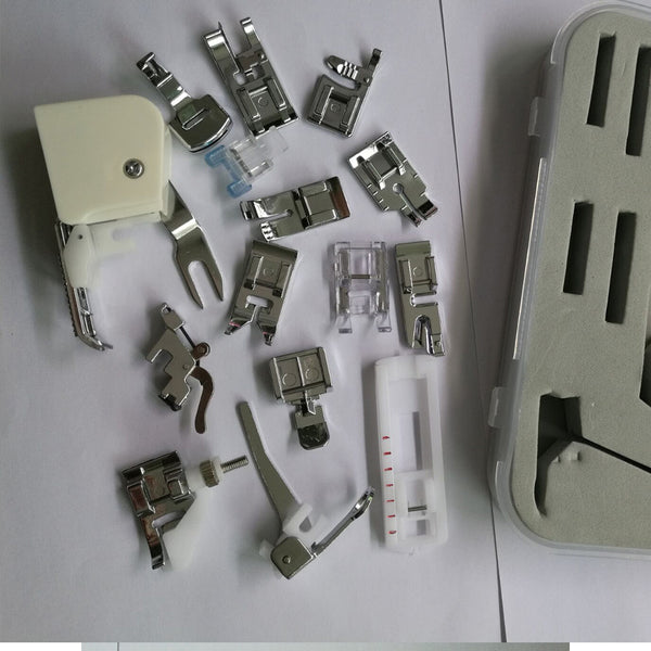 Universal 15PCS Sewing Machines Presser Foot Kit Set for Brother Janome Singer & Other Multi-functional Sewing Machine