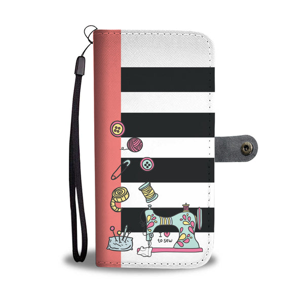Chic & Sassy I Love to Sew Phone Wallet (Salmon)