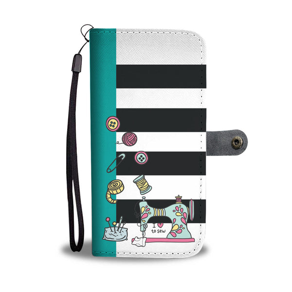 Chic & Sassy I Love to Sew Phone Wallet (Teal)