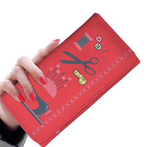 Sew Medley Women's Wallet  (Red)