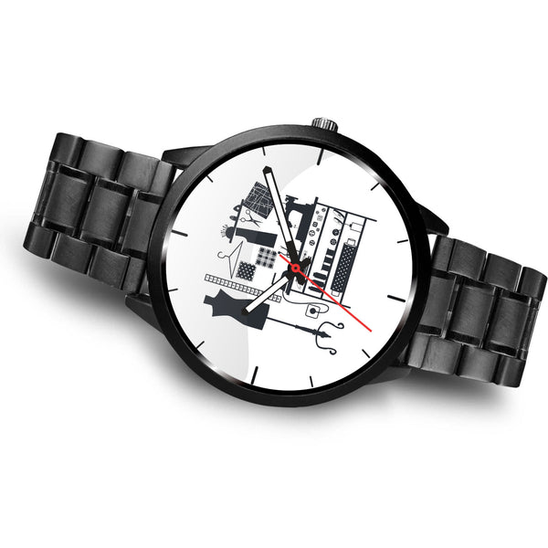 Classic Fashion Sewing Watch (Metal Link Band)