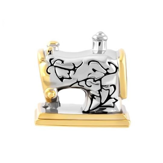 Lovely Two Tone Antique Vintage Sewing Machine Charm for Bracelet