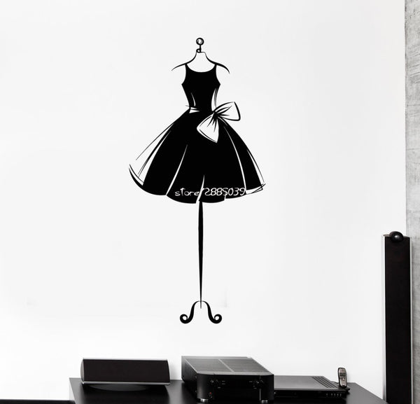 Short Gown Mannequin Dress Vinyl Wall Sticker/Decal